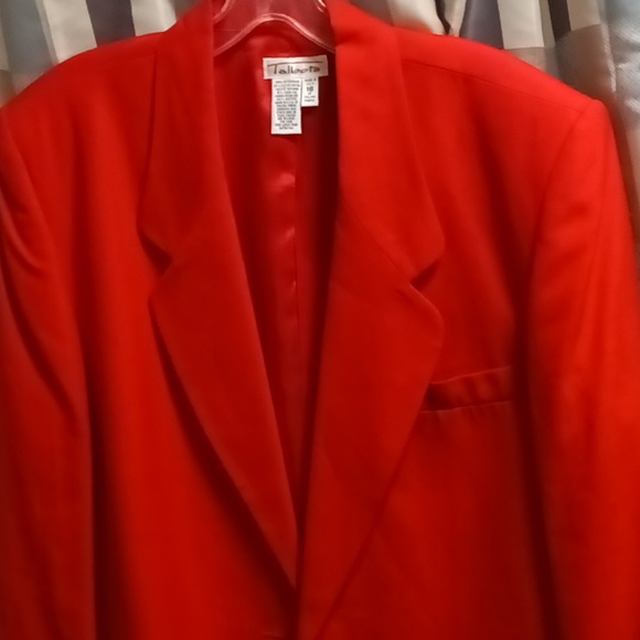 NWOT TALBOTS red l/s linen blend jacket w three pockets Size 18 - Picture 4 of 7